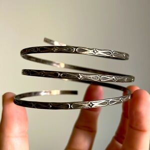 Vintage Silver arm band boho festival Bali design